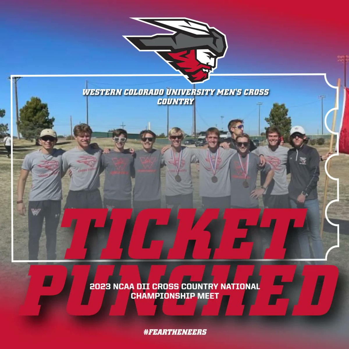 TICKETS = PUNCHED
Both the Women's and Men's Cross Country teams have advanced to the National Championship Meet!

See you in Joplin!

#FearTheNeers 
#eXCellenceElevated 
#7723