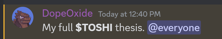 Don't miss out on my full thesis on $TOSHI

@Toshi_base is the Face of Base and will be one of the top leading native coins come around 2024.

Free to read in my Discord in the🥦 Dope Calls channel. 👇

discord.gg/rDQz5sK8r4