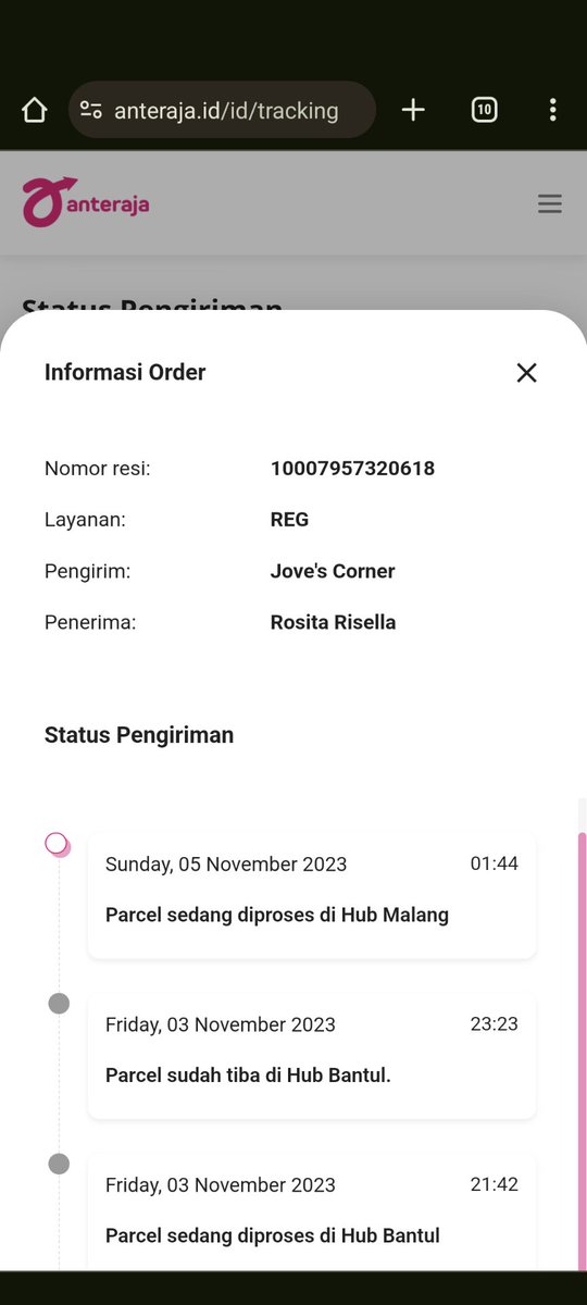 FelixAryBM's tweet photo. @anteraja_id Dibutuhkan proses lama ya kalau sudah di Hub Malang sampai pagi ini pun belum datang? https://t.co/LNfpOzLQNH