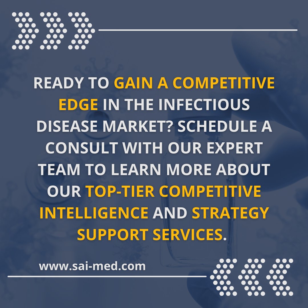 SAIMedPartners's tweet image. At SAI, our #infectiousdisease practice offers comprehensive client support across various therapy areas such as vaccines, antivirals, and anti-infectives.

To schedule a meeting with our team, visit sai-med.com/contact

#strategysupport #criticalinsights #thoughtpartners #CI