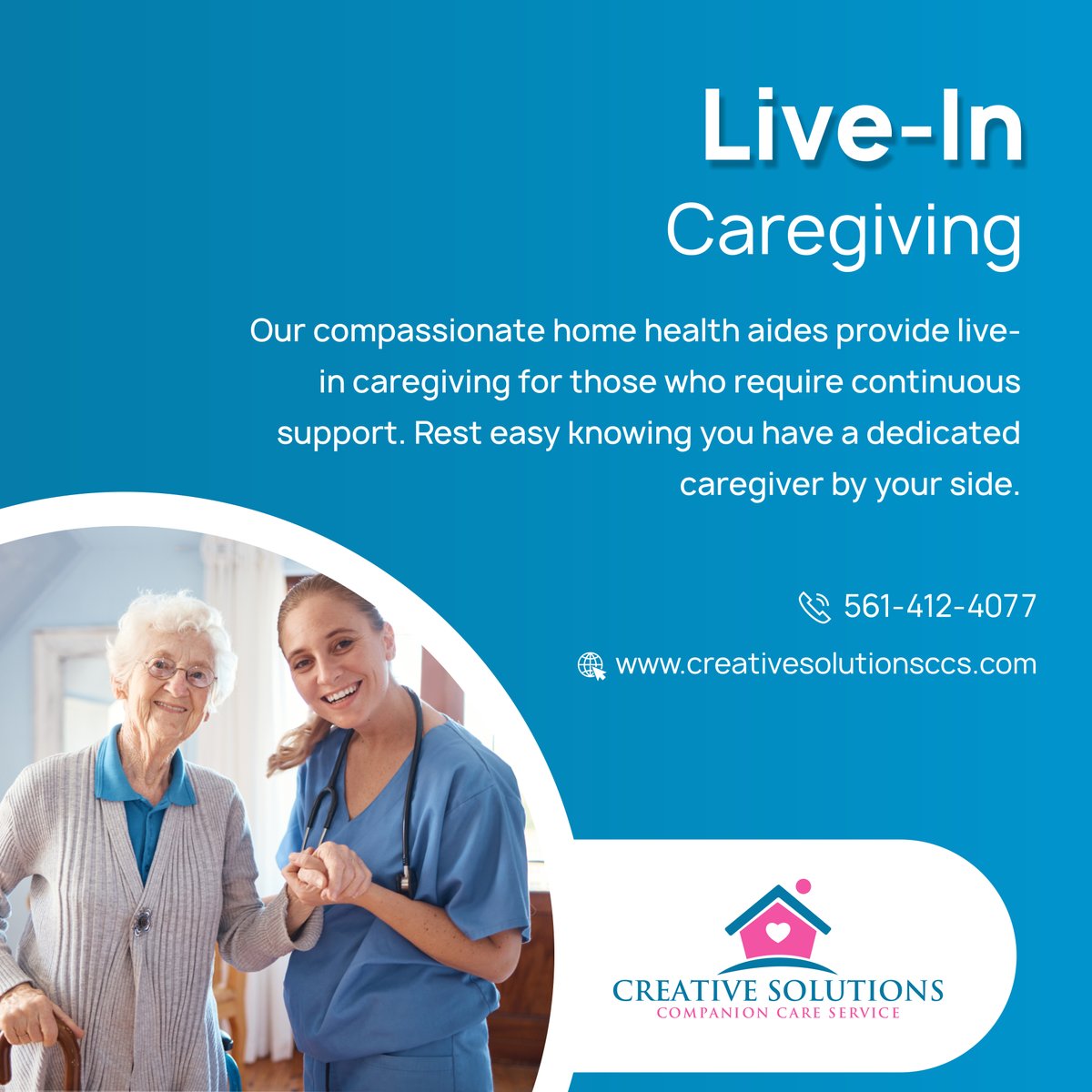 When you need round-the-clock care, we're here for you. Contact us for caregiving, nursing, and health care needs, and experience the comfort and security of live-in caregiving.

#PalmBeachHomeHealthCare #MiamiHomeHealthCare #WestPalmBeachFL #LiveInCaregiving #RoundTheClockCare