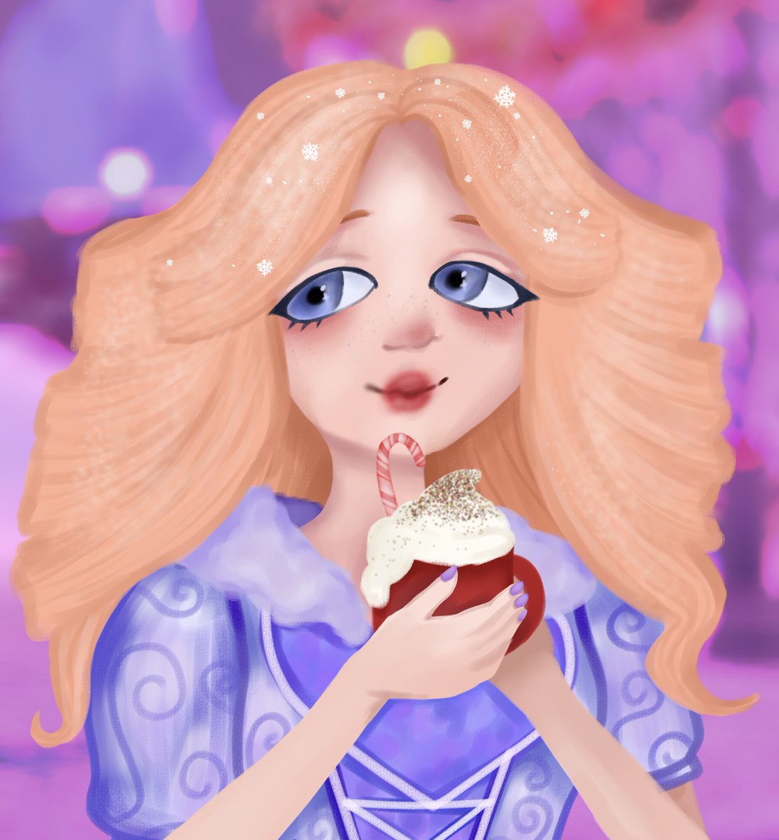 caringcolettee's tweet photo. New Royale High TikTok winter pfp! This was so fun to make 💜❄️ https://t.co/2PqvYwxawv