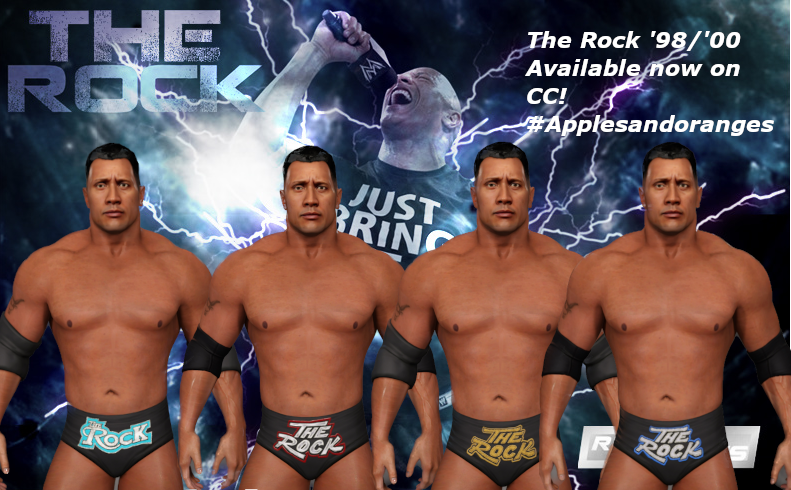 Applesa18888542's tweet photo. Finally!! The Rock 98/00 Has been Uploaded!
-Rock 98 Entrance/Victory/Moveset and Tron
-Commentary and Crowd Chants
-Silent Call name
Tags are #Rockpack #ApplesandOranges
Credit to @kaaalua and @JobberGames2K for Textures!
Shoutout to the Goat @WhatsTheStatus for the hairpiece! https://t.co/FvvFDiVQYl