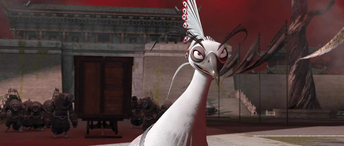 Dreamworks managed to make a peacock one of the most frightening and unhinged villains ever