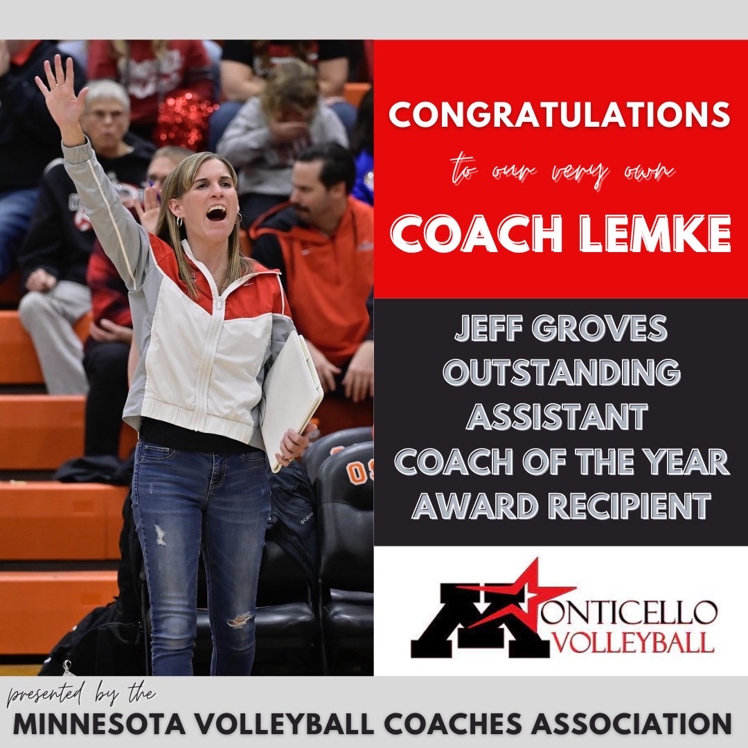 𝔸 𝕨𝕖𝕝𝕝-𝕕𝕖𝕤𝕖𝕣𝕧𝕖𝕕 𝕙𝕠𝕟𝕠𝕣!  𝕎𝕖 𝕒𝕣𝕖 𝕚𝕟𝕔𝕣𝕖𝕕𝕚𝕓𝕝𝕪 𝕘𝕣𝕒𝕥𝕖𝕗𝕦𝕝 𝕗𝕠𝕣 ℂ𝕠𝕒𝕔𝕙 𝕃𝕖𝕞𝕜𝕖 𝕒𝕟𝕕 𝕤𝕠 𝕡𝕣𝕠𝕦𝕕 𝕠𝕗 𝕙𝕖𝕣! #montipride #wontletup <a href="/MNVBCA/">MN VB Coaches Assoc.</a> <a href="/MonticelloMagic/">Monticello Magic</a>