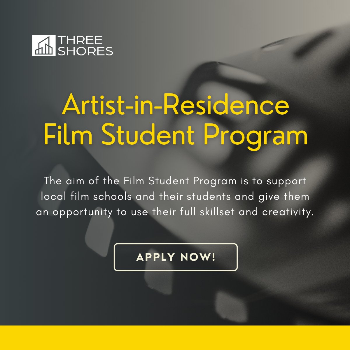 ThreeShores's tweet photo. The application deadline for our Artist-in-Residence Film Student Program is coming up on November 10th! For more information and to apply, please visit: https://t.co/tuOBVrpXuR https://t.co/Ltnxw0GzZB