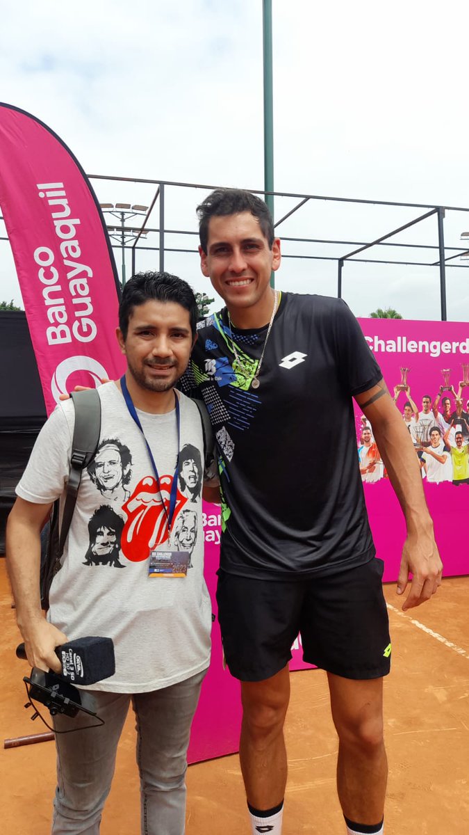 miguelvallejom's tweet photo. 🎾🎾🤍💙🇪🇨
El Chileno #AlejandroTabilo es el campeon del @ATPChallenger @challengye05 ,
Al ganarle en la final a 
🇨🇴 #DanielGalan , Tabilo logro el doblete en Guayaquil lo ganó en el 2021 y 2023,

#Bingazo y #PozoMillonario de @LoteriaNacJBG Sponsor oficial 
del @challengye05 https://t.co/kbOS8RC9gH