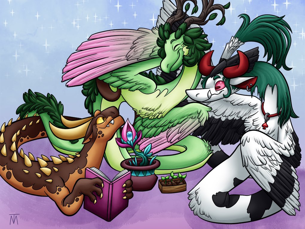 I’ve made this picture of myself, my step mom and my dad as dragons as a Thanksmas present for them this year. I hope they like it! #digitalart #dragons #fantasy #amphithere #lindwurm #feathereddragon