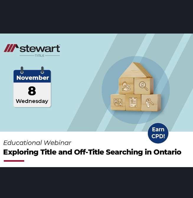 HummingbirdLaw's tweet photo. Our founding partner, Andrew Fortis, Certified Specialist in Real Estate Law and Executive Member of the Real Property Section of OBA, will be presenting at Stewart Title's webinar on November 8th.
#cpd #legaleducation #realestatespecialist #certifiedspecialist #titlesearch #land https://t.co/Xj1ZeLrD0K