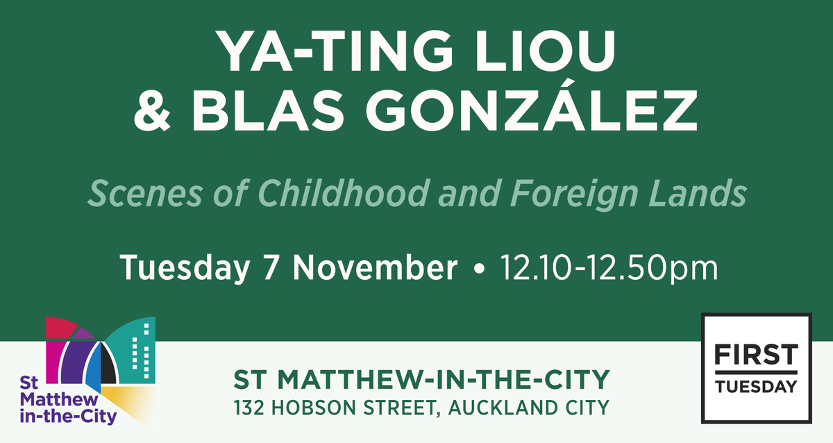 Our last First Tuesday concert for the year is today at 12.10pm! Come along and enjoy a piano duet concert by Ya-Ting Liou and Blas González featuring music by Fauré, Ravel, and Schumann. Free entry with koha collection.