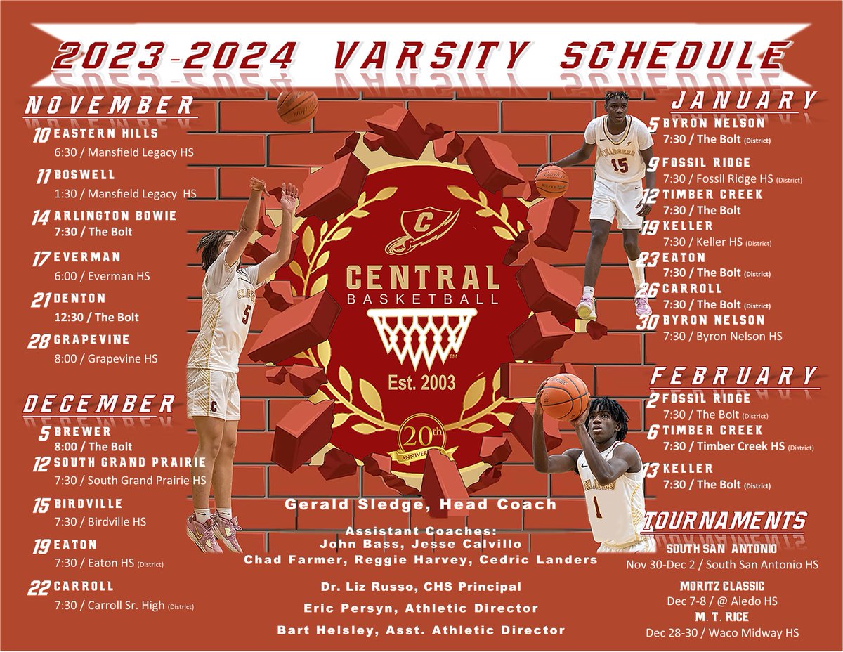 🚨 🚨 23-24 ⚡️ 🏀 Schedule Updated

November 14th not 15th at home vs Arlington Bowie.

<a href="/KellerISD/">Keller Schools</a>
<a href="/KISDAthletics/">Keller ISD Athletics</a>
<a href="/KellerCentralHS/">Keller Central HS</a>
<a href="/Chargers_CHS/">⚡️Keller Central Athletics⚡️</a>
<a href="/chsabc/">CHSABC</a>
<a href="/CHS_Nation/">CHS Student Section</a>
<a href="/HillwoodMS/">Hillwood</a>
<a href="/ParkwoodHill/">Parkwood Hill Intermediate</a>
<a href="/WhitleyRoadES/">Whitley Road ES</a>
@ParkGlenES
<a href="/FRES_Eagles/">Freedom Elementary</a>
<a href="/FSESFriendship/">Friendship Elementary</a>
#PushThru