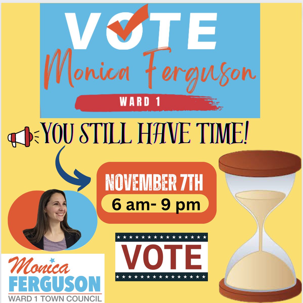 YOU STILL HAVE TIME! Get to the Polls by 9pm to cast your vote for Monica for Town Council! check your polling place here- vic.ntsdata.com/home/Rockland or here voterlookup.elections.ny.gov #NewCity #Clarkstown #monicafortowncouncil #fergusonforclarkstown #ward1