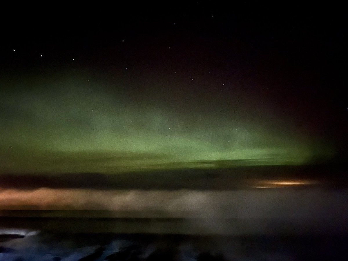 The cloud is lying low on the town and sea this evening but clear up in the sky.