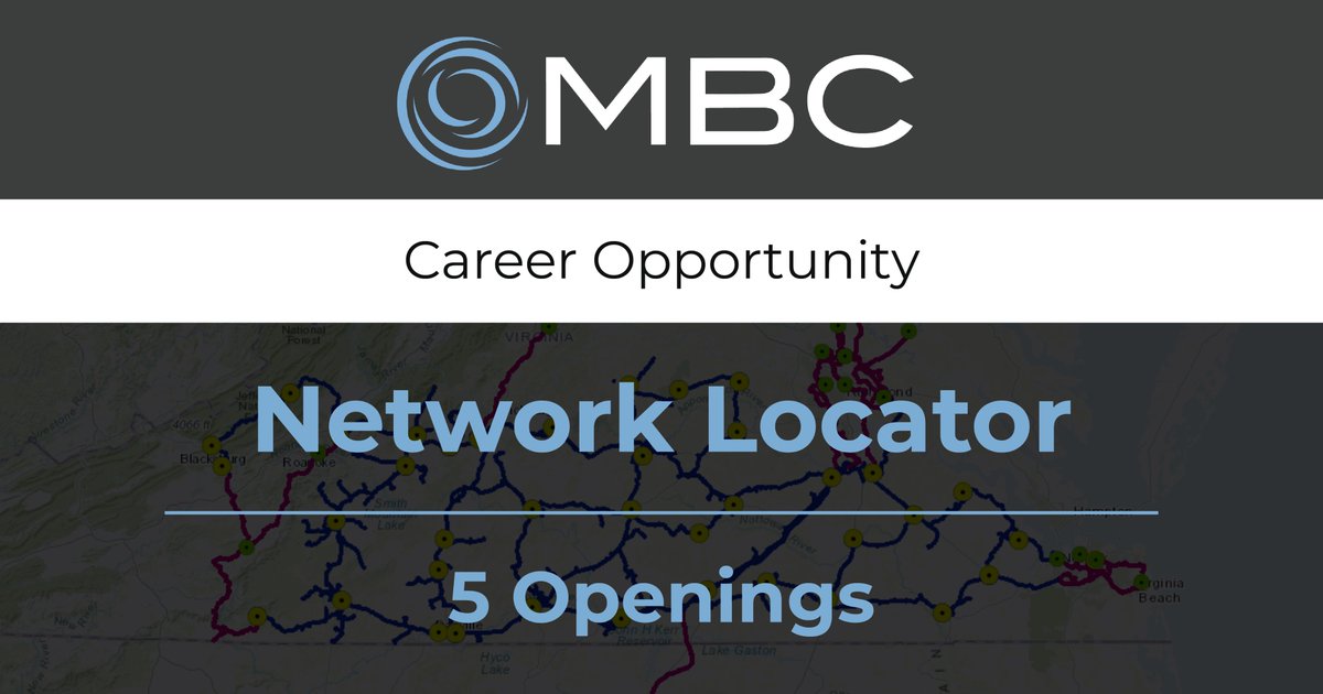 Ready to make a career move? Join the MBC team as a Network Locator! We currently have openings for five (5) Network Locators to join our dynamic team. Learn more about the role at mbc-va.com/careers/ and apply today! #joinourteam #hiringnow #networklocator #fibernetwork