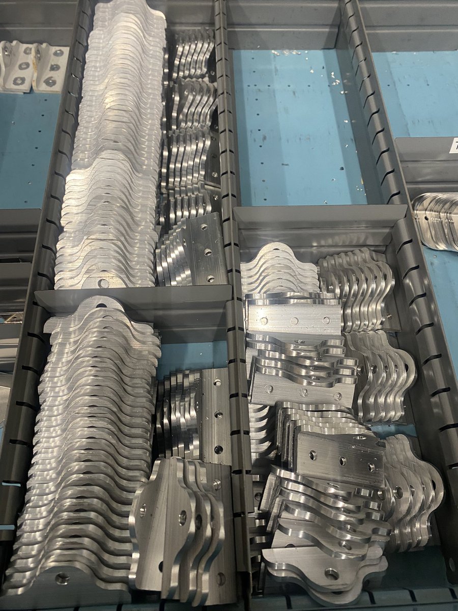 Unboxing organizing and putting away 1,010 nose wing mounts. Trying to stay ahead of the curve.