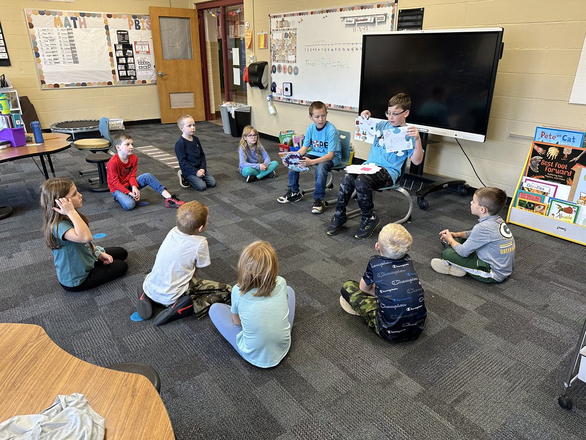 Hope Squad came and visited first grade  and read us the story “Where Oliver fits” then we worked on a puzzle piece of all our favorite things.<a href="/PCSD_FV/">Fairview Elementary</a> #RaiderStrong