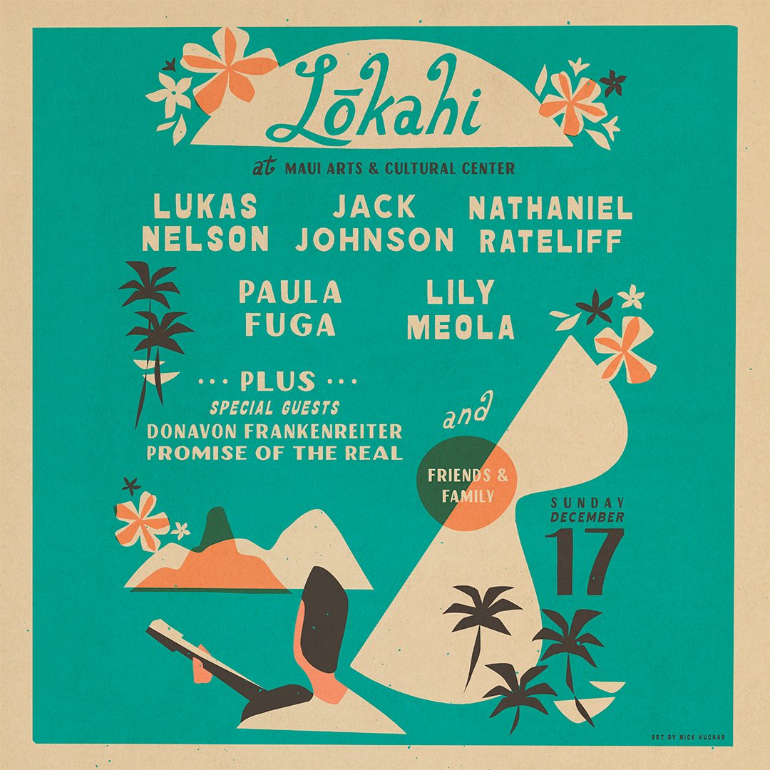 LŌKAHI: A Celebration of Maui at the MACC. Jack (solo/acoustic) will be joining @lukasnelson, @NRateliff, @PaulaFuga, @lilymeolamusic, @dfrankenreiter and more at Maui Arts & Cultural Center on December 17! Tix onsale Friday, November 10 at 10AM!