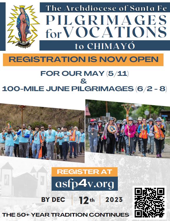 NorbertineAbbey's tweet photo. Archdiocese of Santa Fe Pilgrimage for Vocations announces registration for the Pilgrimages for Vocations 2024 (P4V 2024) Are you called by Christ to help yourself and others discern how to continue to answer their vocation call? https://t.co/aakjmu8a0v for more information https://t.co/LF5M2uAWtA