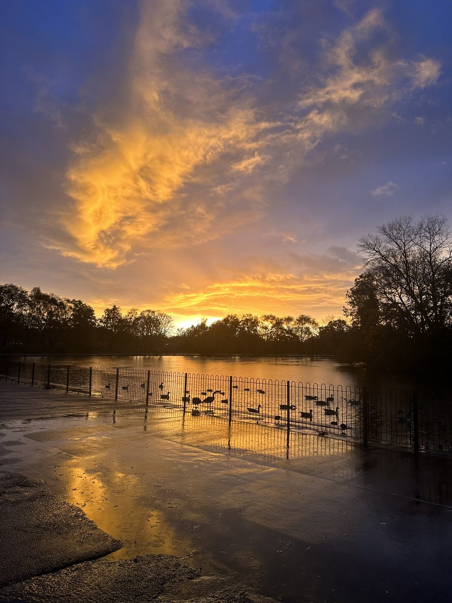 jmcandrew7's tweet photo. What an absolutely stunning sunset over Platt Fields Park as we left this evening. #AutumnVibes  @parks_great @ky1iew @MCCFallowfield https://t.co/AHyhmJvhMp