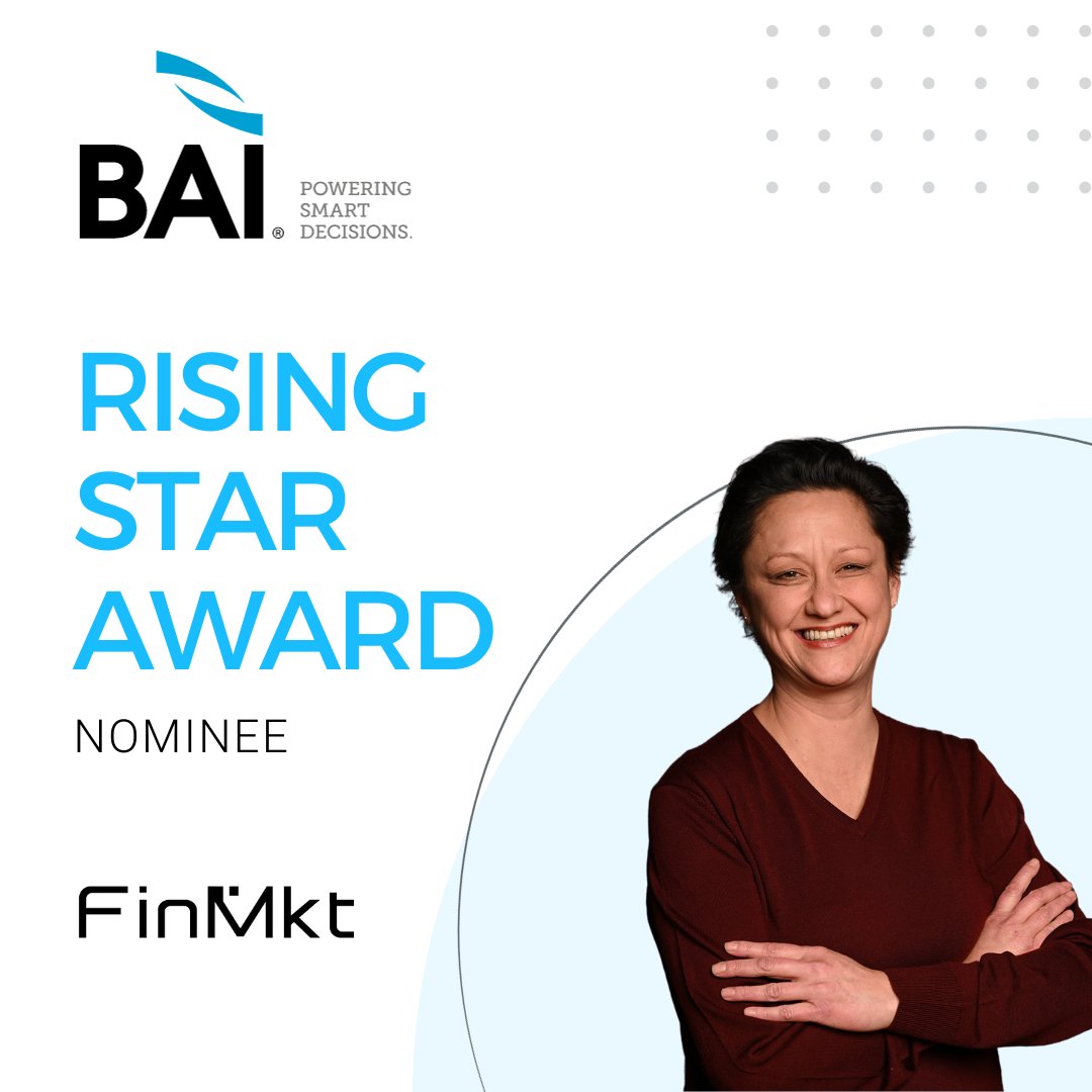 FinMkt's tweet photo. Congratulations to our CEO, Luan Cox for being nominated for the 2023 BAI Rising Star Award. ๐
https://t.co/JxugFUKIOm
#FinMkt #BAIGlobalAwards #fintech #innovation https://t.co/kIL6Al2Orr