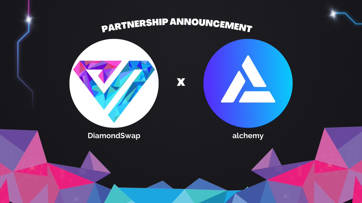 DiamondSwap x Alchemy 🤝 We're thrilled to announce that DiamondSwap has now partnered with @AlchemyPlatform to enhance our infrastructure! This strategic move is a game-changer for our platform and our community - Max Performance and Uptime - Reduced Costs and infinite scaling