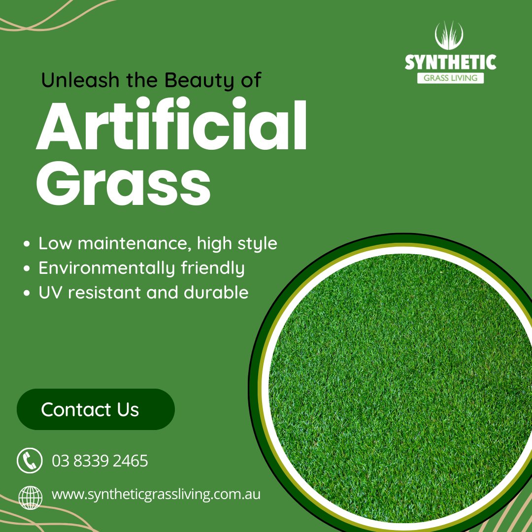 SyntheticGrassL's tweet photo. Transform Your Space with Lush Artificial Grass! 
🌿✨ Experience the Beauty of Maintenance-Free Greenery.
👉Low maintenance, high style
👉Environmentally friendly
👉UV resistant and durable
 
#artificialgrass #syntheticgrass #artificialgrassmelbourne #artificialturf https://t.co/y4ucVSZ7Oc
