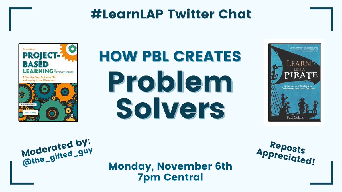 Please join <a href="/the_gifted_guy/">Todd'sGiftedRants</a> TONIGHT at 7pm Central for #LearnLAP!

#msmathchat #teacheredchat #tlap #tntechchat #Aledchat #ILedchat #MexEdChat #mbedchat #resiliencechat #ieedchat #asbchat #tosachat #formativechat #education #edchat #edtech #kinderchat #mschat #elemchat #ntchat