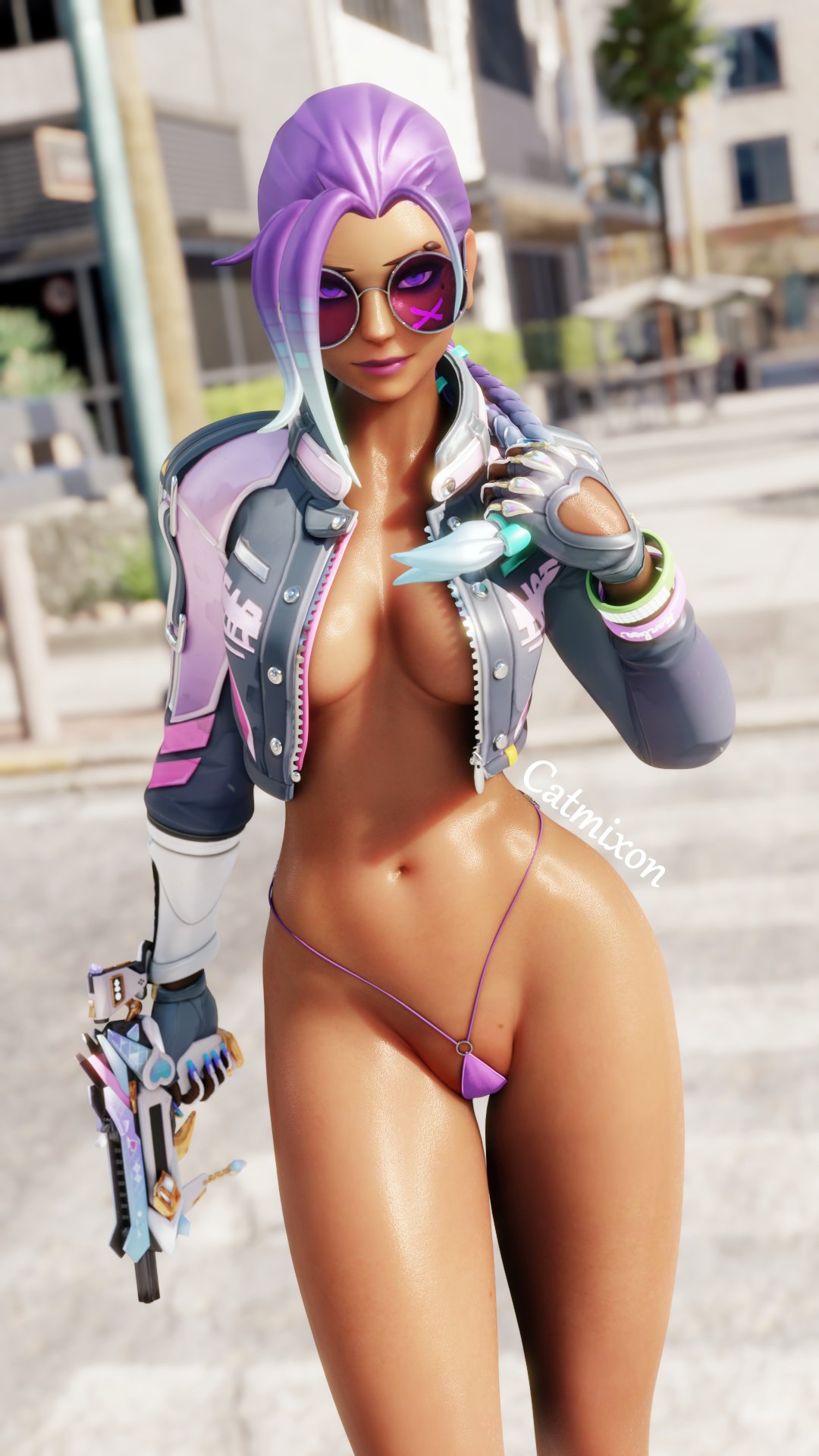 🔞Catmixon on X: Its getting hot out here 🥵 Sombra body model by:  Arhoangel Outfit and weapon models extracted by me Micro bikini and glasses  models made by me b3d LE_SSERAFIM OverwatchFanart 