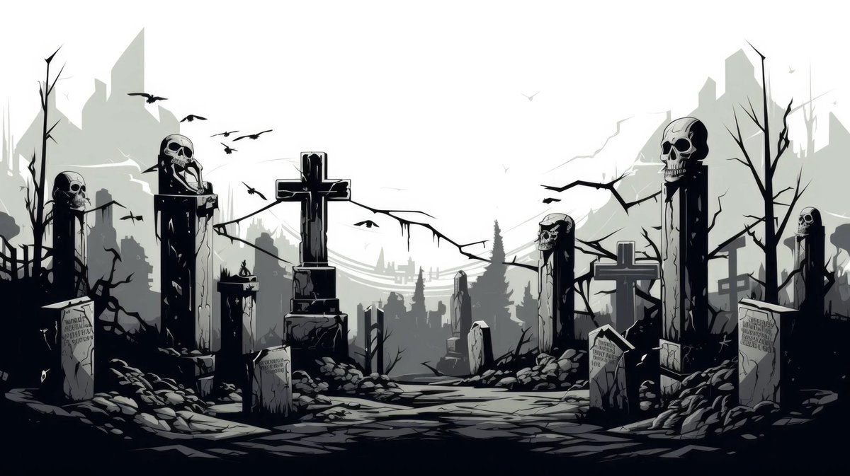 unrealpixels's tweet image. Unearth the mesmerizing beauty of the unknown! Witness the hauntingly captivating blend of bones, tombstones, and parallel lines in this AI-generated masterpiece. Prepare to be spellbound by the limitless creativity of artificial intelligence. #AIart #UnleashTheImagination