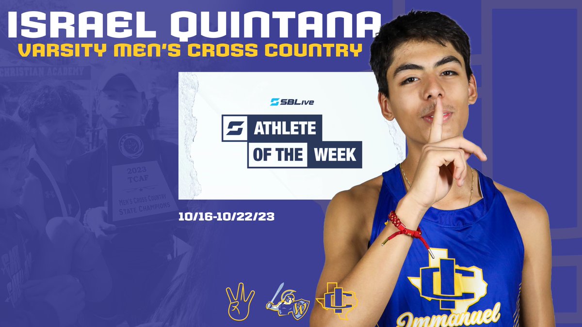 We want to Congratulate Senior Israel Quintana for being voted SB Live Texas Athlete of the Week for the Week of 10/16-10/22, for his 1st Place finish at the TCAF State Championship! Thank you to everyone who voted for Israel! #ICXC23 👟 #GoWarriors ⚔️ #DubsUp ⚔️