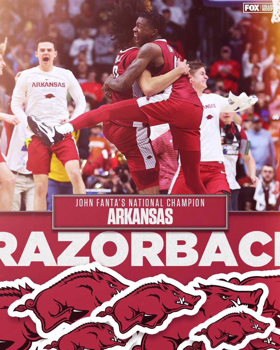 Who will come out on top? @John_Fanta predicts @RazorbackMBB to WIN IT ALL! 🏆