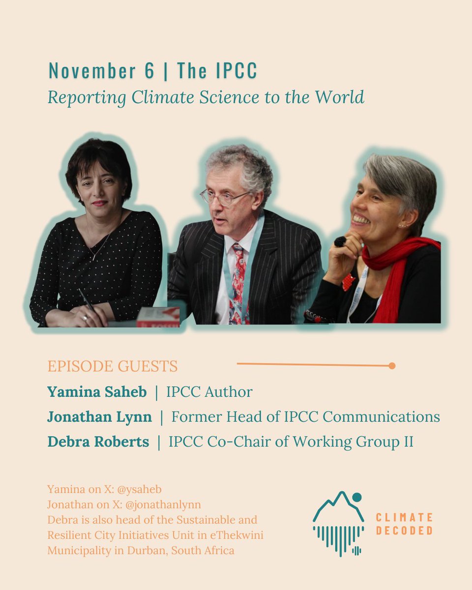 switchinglenses's tweet photo. 1st @Climate_Decoded podcast episode is out now on all the podcast places 📣

This episode covers how the @IPCC_CH translates complex science into Assessment Reports, which go to the worlds policymakers, and in turn result in climate policy 📝

🙏 @ysaheb @jonathanlynn @WMO
@UNEP https://t.co/2SXzduIXMV