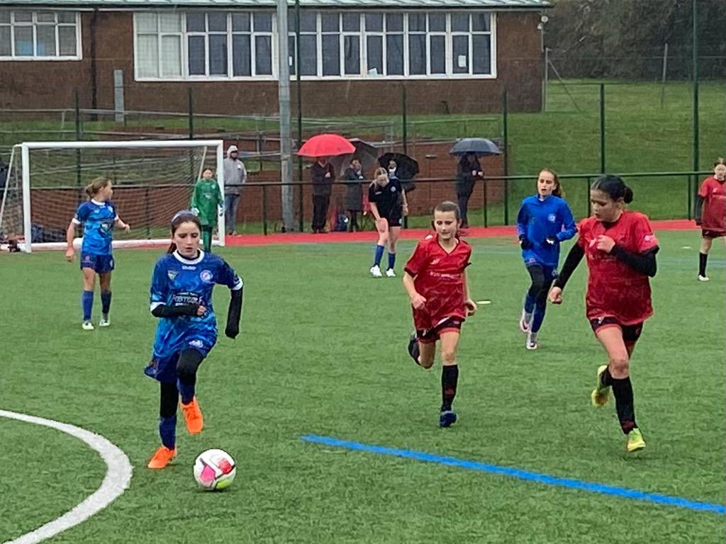 CVSFA's tweet photo. Our U12 Girls began their @WSFA_InterAssoc season against @CaerphillyGirls over the weekend.
The poor weather conditions didn’t dampen a spirited performance from the girls, who put in a clinical performance scoring some excellent goals.

#SchoolCountyCountry 
@WelshSchoolsFA https://t.co/wEC7FzC4bB
