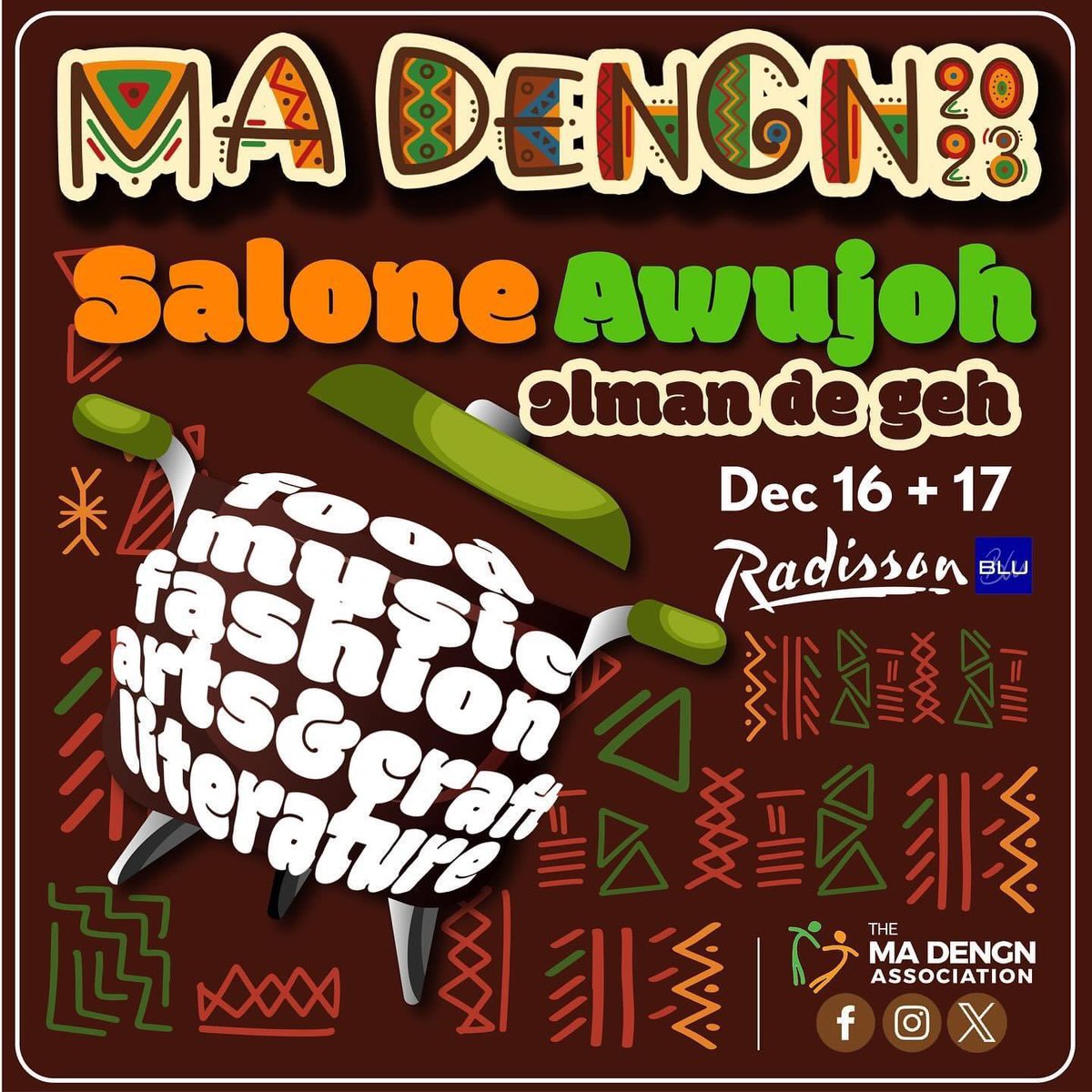 bashoverrated's tweet photo. Salone!! MaDengn Beach Festival is back, bigger and better than ever!

Kam join we na Radisson Blu on the 16th &amp; 17th December! Come witness #SaloneCulture through Food, Literature, Music, Fashion &amp; Art! 

#Madengn #SupportLocalContent #Salone 

@IamYeniva 
@MadengnFestival https://t.co/OJJDCZtqkp