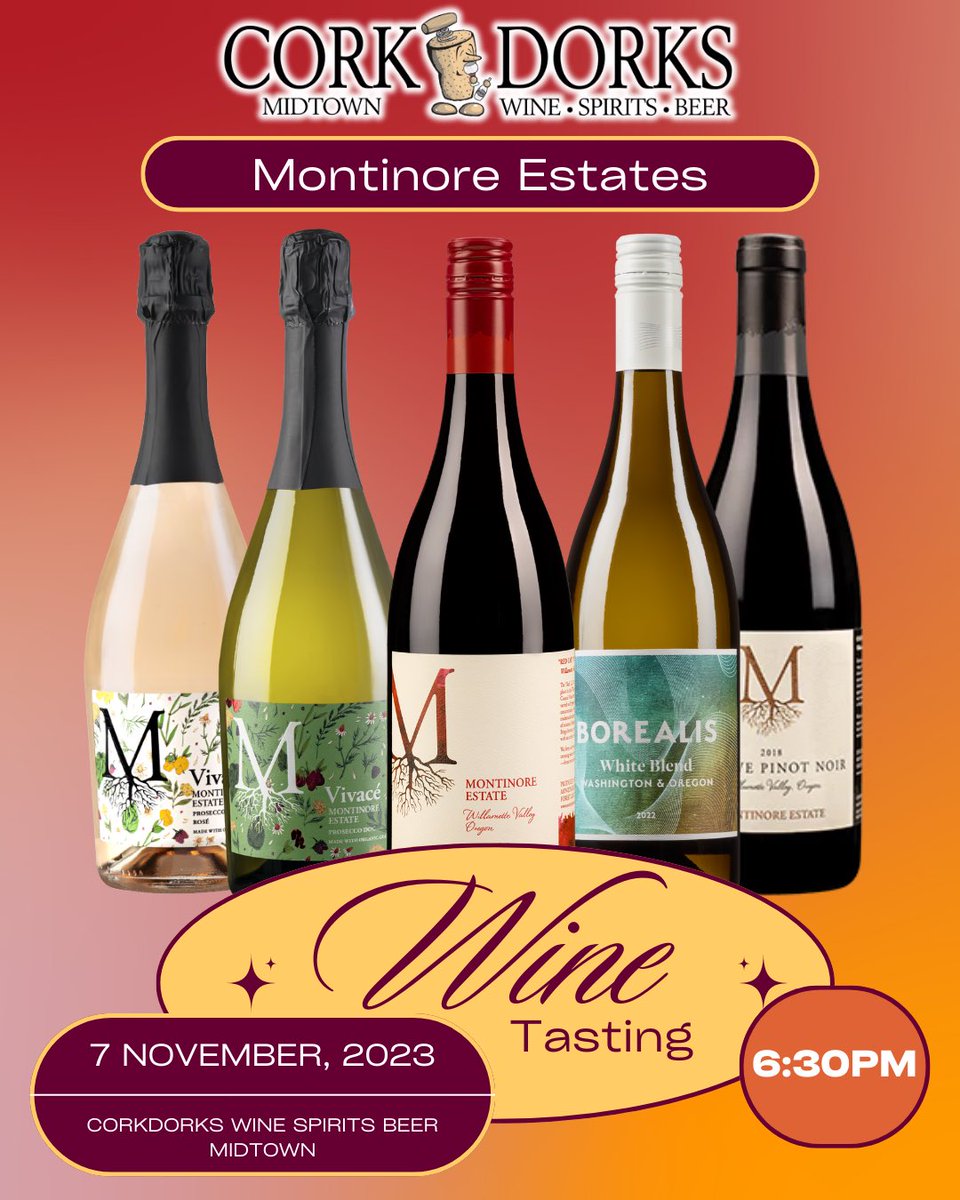 Join us in the Midtown Atelier tomorrow with Montinore Estates! 🍷✨ Click the link below to reserve your seat! Limited seats left eventbrite.com/e/explore-will…