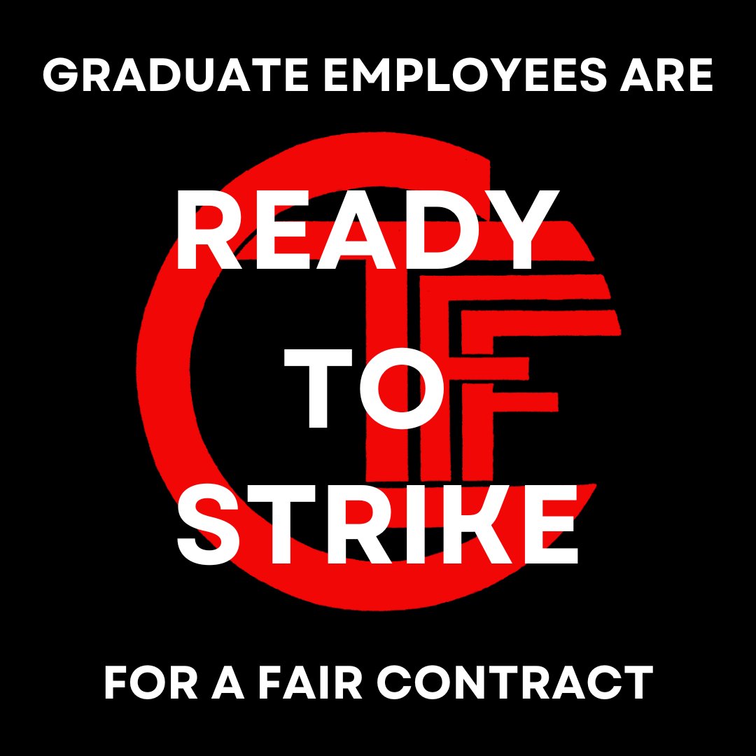 GTFF_3544's tweet photo. We are SO excited to share the outstanding results of our Strike Authorization Vote!

90% of GTFF members voted with a 97% strike approval—that's more than 1000 GEs who are ready to STRIKE for a fair contract because they know #GEsDeserveDignity and #UOWorksBecauseWeDo https://t.co/0Tx9q0qjKg