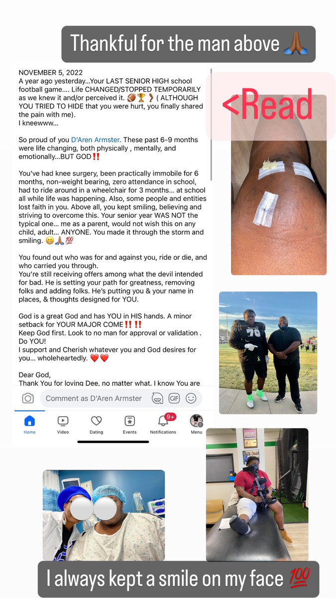 Anything is possible with the man above ( rare meniscus tear)🙏🏾🙏🏾

A year ago yesterday, November 5th,2022

Back Better Than Ever ❕❕❕