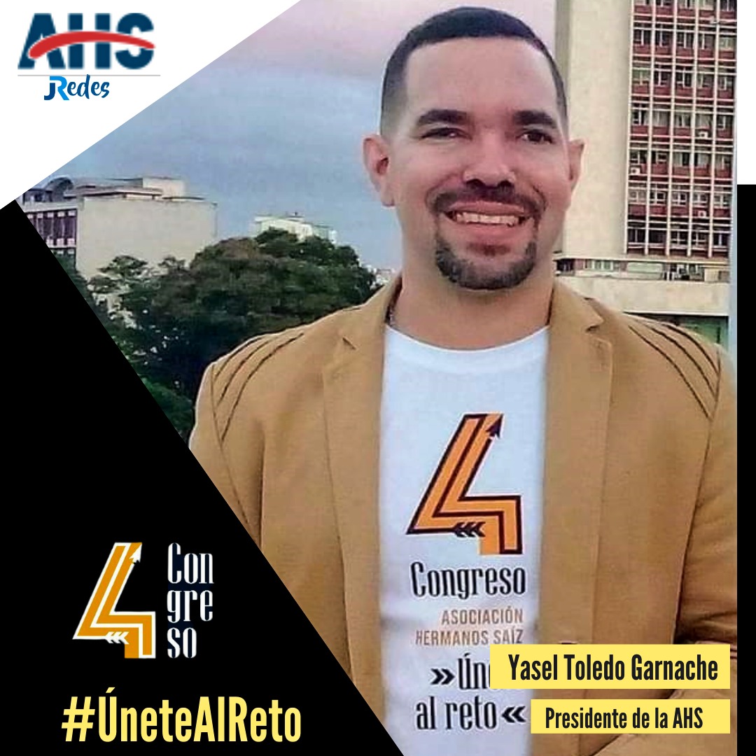 Felicitamos al joven periodista Yasel Toledo Garnache( <a href="/YaselToledoG/">Yasel Toledo Garnache</a>) quién resultó electo esta tarde Presidente Nacional de la <a href="/ahsjovenescuba/">Asociación Hermanos Saíz</a>. A él y a la dirección electa éxitos en las nuevas tareas. #ÚneteAlReto <a href="/DiazCanelB/">Miguel Díaz-Canel Bermúdez</a> <a href="/DrRobertoMOjeda/">Dr. Roberto Morales Ojeda</a> <a href="/aylinalvarezG/">Aylín Alvarez García</a>