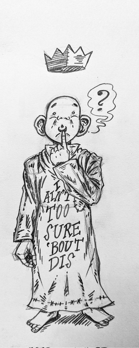 JaySneed10's tweet photo. I think I might go with this design for Yellow Kid! Might do more doodles and poses to see.
#yellowkid #retro #comics #homage #traditional #sketch #blackandwhite #lovecraftian #cartoon #mashup #crown #pencils #wip #workinprogress https://t.co/uxiUvoE5wm