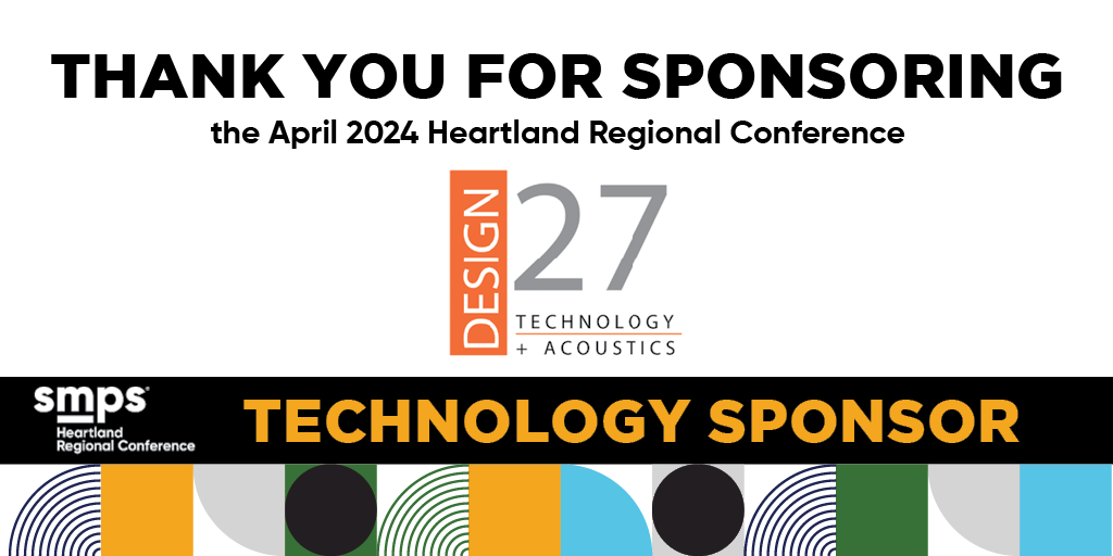 smpshrc's tweet photo. Let's give a round of applause to @_design27 for their generous support in sponsoring the 2024 Heartland Regional Conference. Your contribution will allow our attendees to create lasting connections and gain valuable professional insight! #SMPSHRC #businessdevelopment https://t.co/LONA5Zsolg