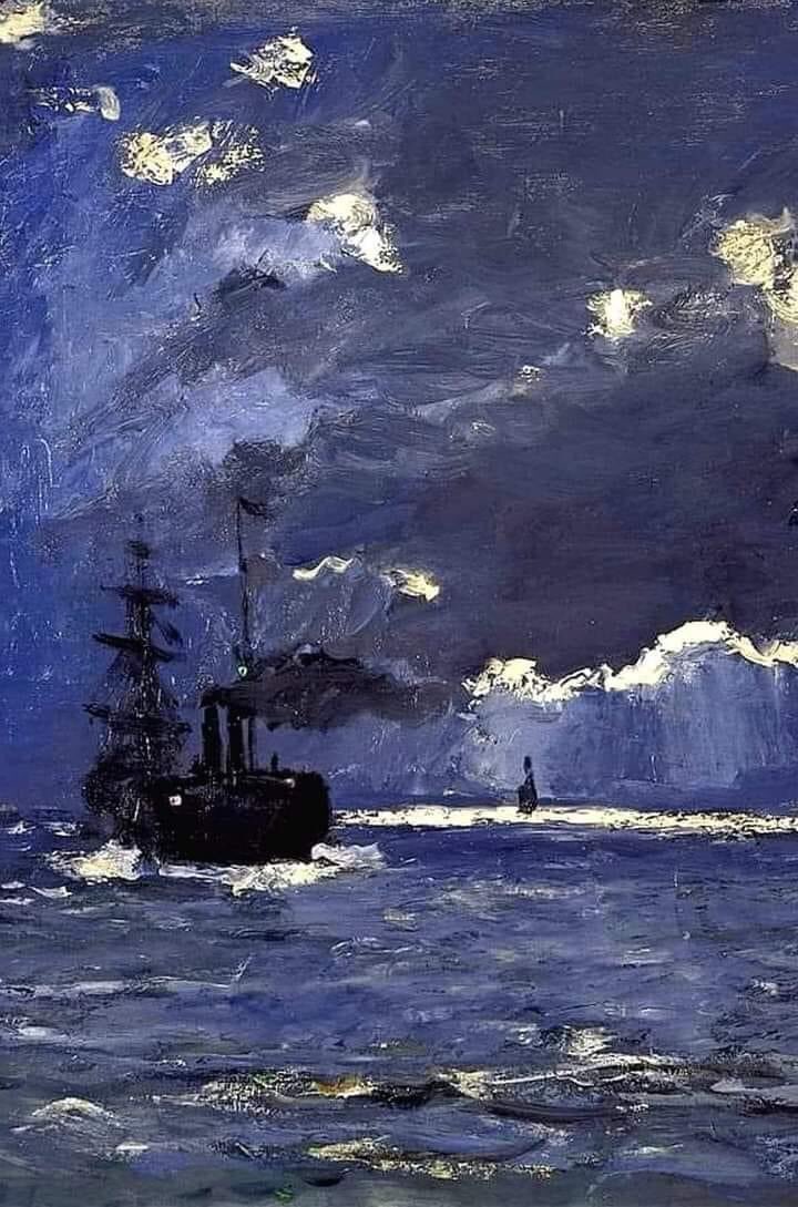 A Seascape, Shipping by Moonlight Claude Monet 1864 National Gallery of Scotland