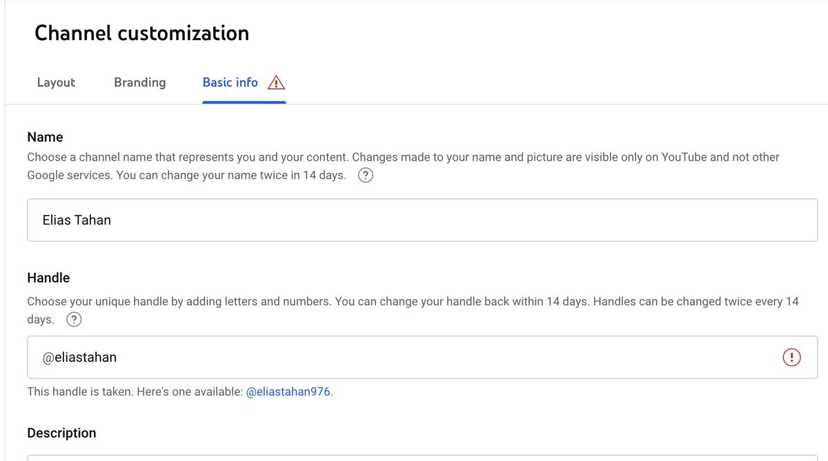 EliasTahan's tweet photo. @TeamYouTube Hey @TeamYouTube 😎 I'm trying to claim a legacy username handle of mine but it's still saying not available. I've waited the 30+ days and have tried several times to retrieve. I want my username @eliastahan which I released from my old Gmail account. Any help would be amazing. https://t.co/H1pTNXMPAw