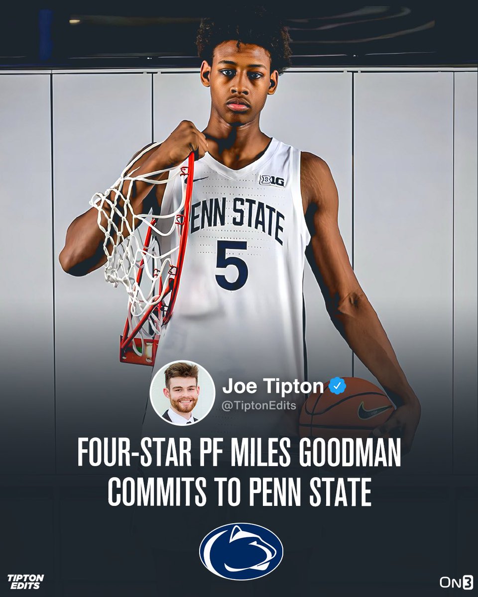 NEWS: 2024 four-star PF Miles Goodman tells me he’s committed to Penn State. 

Story: on3.com/college/penn-s…
