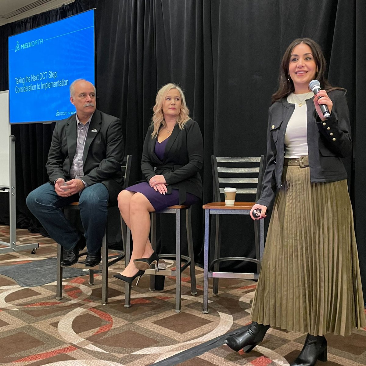 Medidata's tweet photo. How can the industry operationalize decentralized clinical trials (DCTs)? Get a glimpse of our pre-#MedidataNEXT DCT workshop with Medidata’s Aryana Hosseinkhani, @hrhrobertson, &amp; @AusTXTucker—happening live. Stay tuned for more updates from the conference! https://t.co/jpuOO5BivC