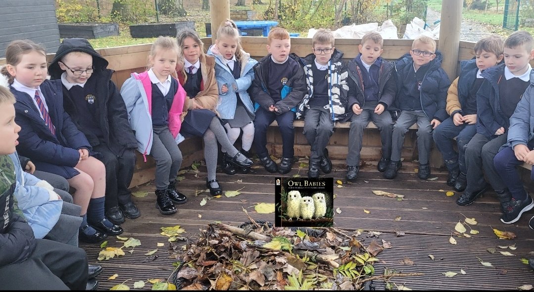 P2 have been doing lots of literacy work around the story 'Owl Babies' by Martin Waddell. Last week on #OutdoorClassroomDay we took our learning to the Eco-garden when we gathered autumn leaves to make our own baby owl🦉🍂 #OutdoorLearning #TalkForWriting #OwlBabies @MorayPS