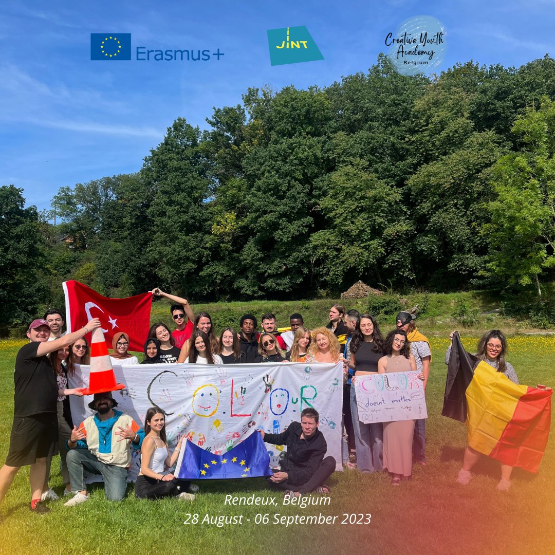 cya_eu's tweet photo. We're thrilled to unveil the completion of  C.O.L.O.R 🎨 doesn't matter 🇧🇪🇪🇺 Erasmus+ Project 

👏🏻 This extraordinary project unfolded in Belgium from August 28 to September 6, 2023, bringing together 36 dynamic individuals from 6 diverse European nations. https://t.co/Tv8QNgCoFi