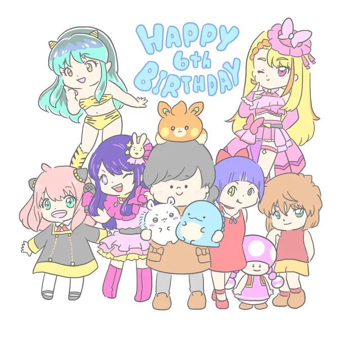 娘6歳になりましたとっても社交的で誰とでもすぐに仲良くなれるコミュ障の母はあなたのことを心から尊敬してます春からは一年生残りの保育園生活も毎日元気に楽しく過ごせますように画像は絵本の最後のページ用に描いたイラスト絵本の内容も後ほど載せます 