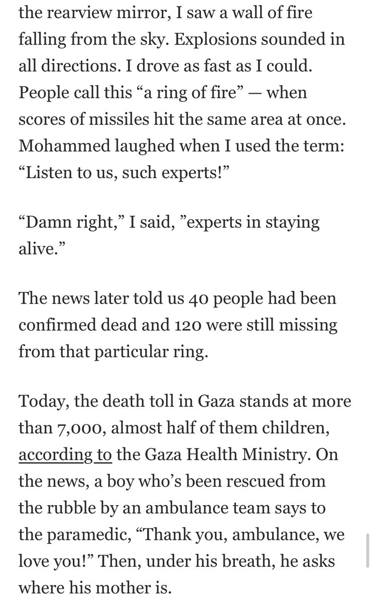 The Washington Post published some of Palestinian Minister of Culture Atef Abu Saif's diary, covering the first three weeks of the war on Gaza. The anecdotes of life collapsing are stark and horrifying all at once.
washingtonpost.com/opinions/2023/…