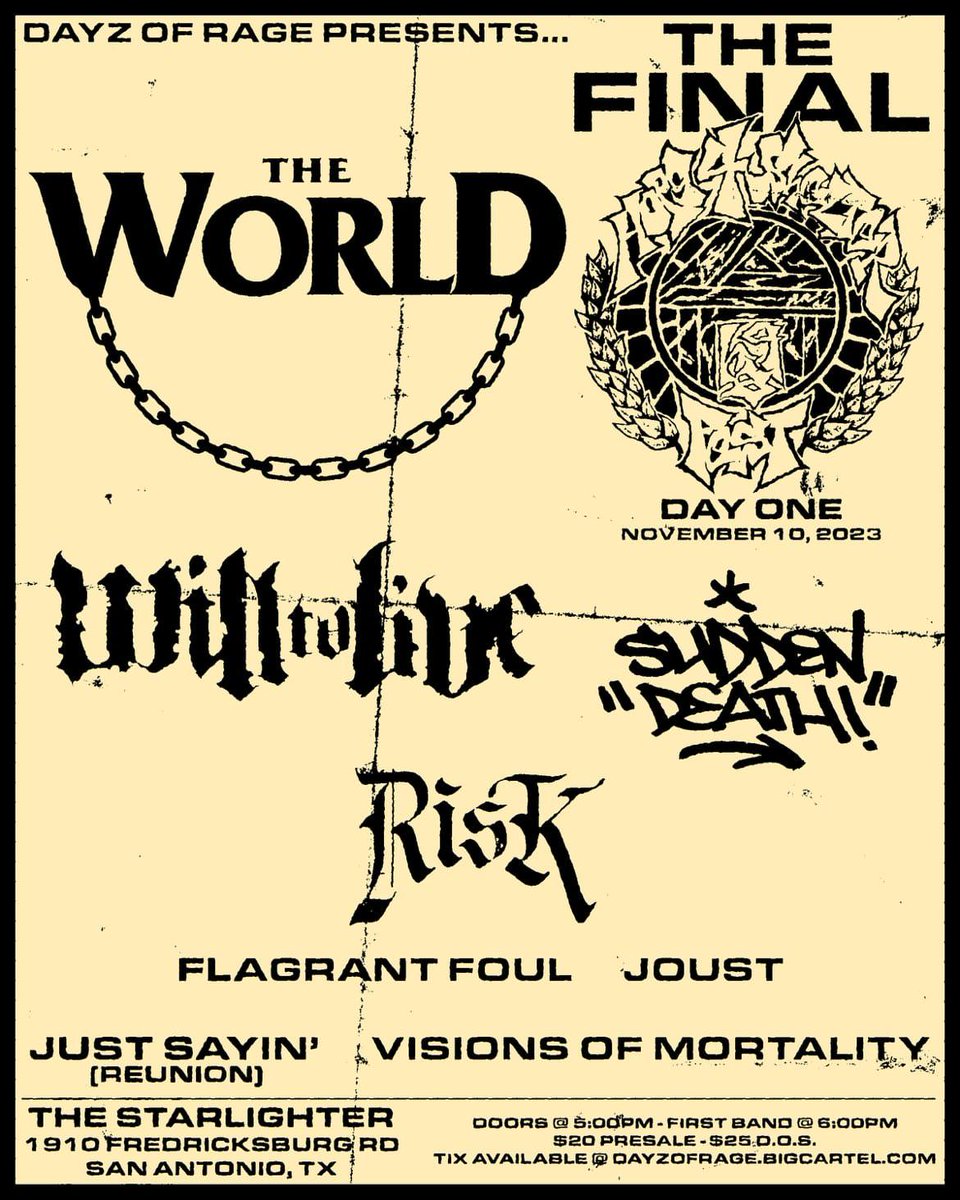 This Friday in the 210

This will be JOUST's last show for a minute, as we get ready for what's next.
DON'T MISS OUT

Thank yall for a badass year, its been insane.
Thanks to the <a href="/dayzofrage/">dayz of rage</a> team