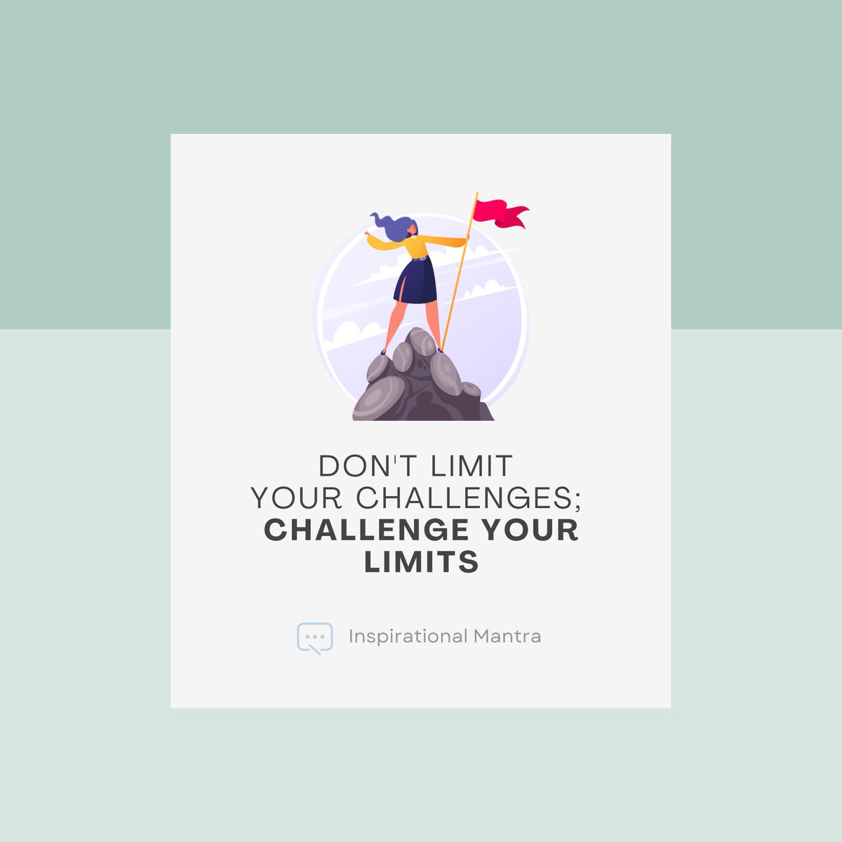 Inspomantra's tweet photo. Growth happens when you don't limit your challenges but instead choose to challenge your limits.
Every obstacle you face is an opportunity to discover your true potential and achieve remarkable feats. https://t.co/N2F09xq1j3
